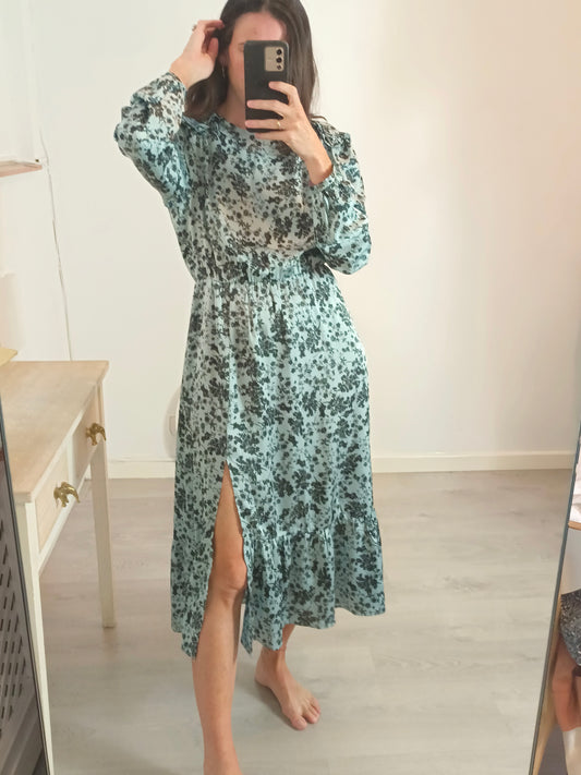 ZARA. Blue floral midi dress Ts