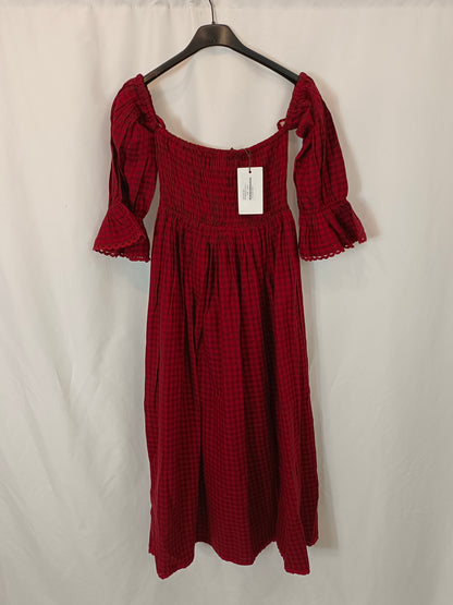 COOSY. Checkered midi dress Tm