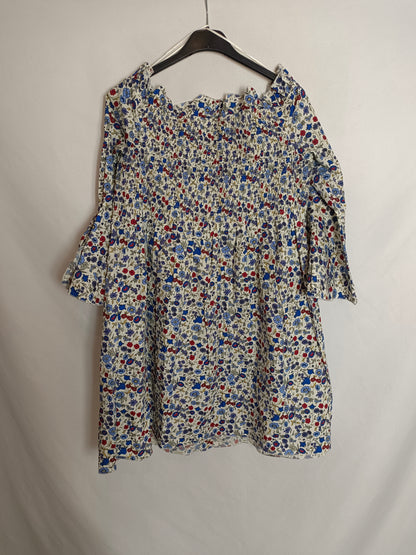 MANGO. Vestido corto flores T.m