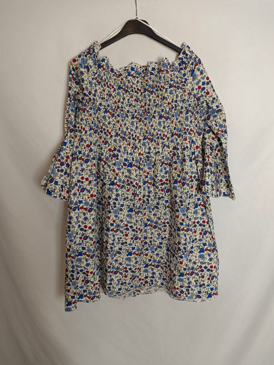 MANGO. Vestido corto flores T.m