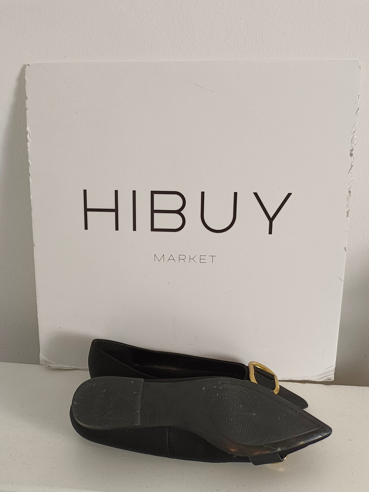 MANGO. Black ballerina shoe with buckle, size 39