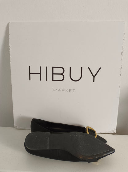 MANGO. Black ballerina shoe with buckle, size 39