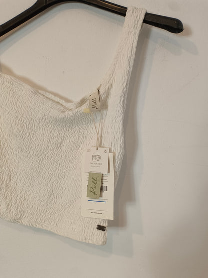 PULL&BEAR. Top nido de abeja blanco  T.s