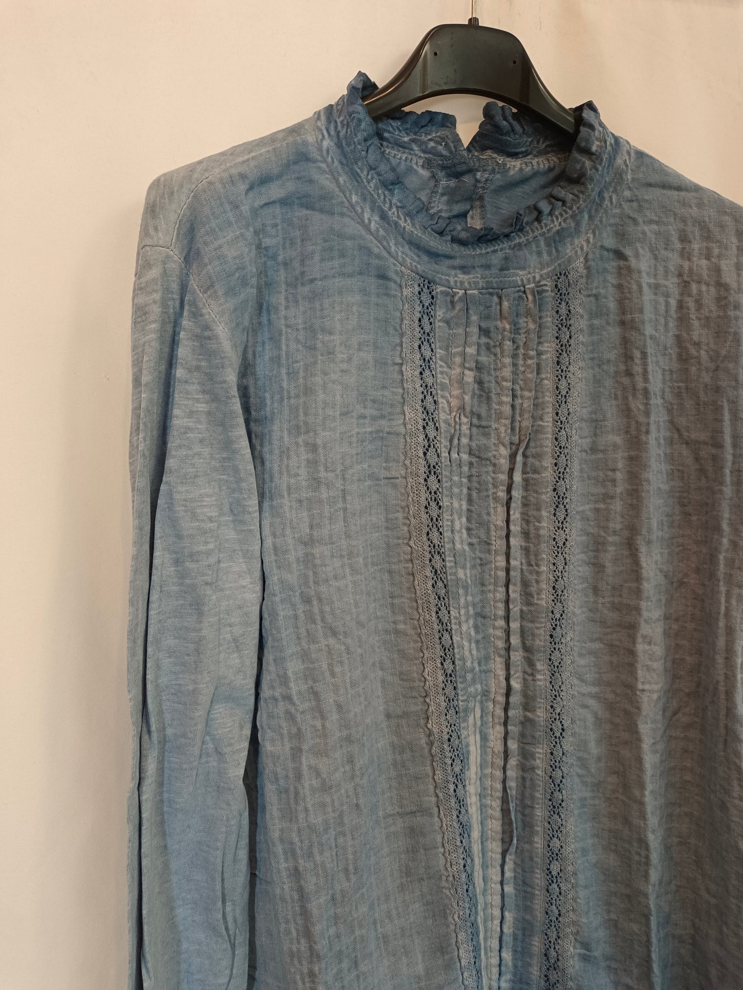 OTHERS. Blue tie-dye lace T-shirt YOUR(S)