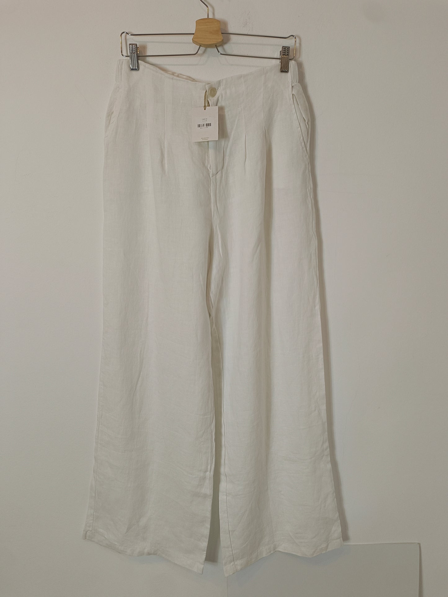 MUS&BOMBON. Pantalón blanco lino  T.l