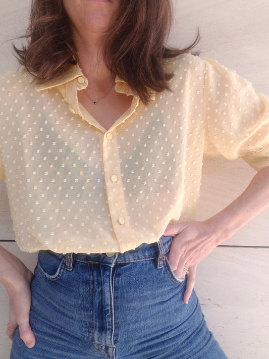 BIMANI. Blusa amarilla plumeti T.L