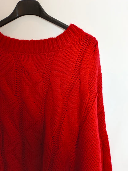 PRIMARK. Red Ts cable knit sweater
