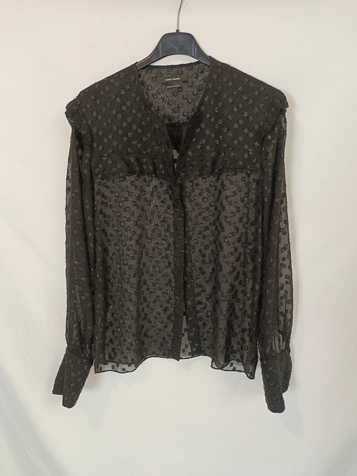 ISABEL MARANT. Black polka dot blouse T.36