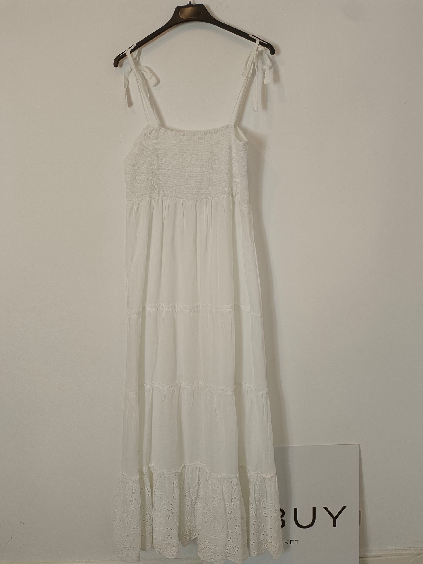 Vestido blanco largo nido abeja Tu(s)