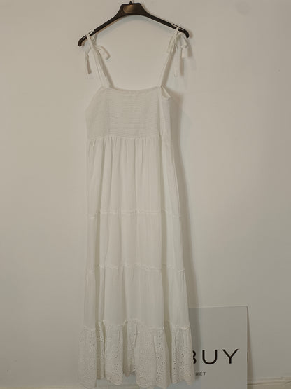 Vestido blanco largo nido abeja Tu(s)