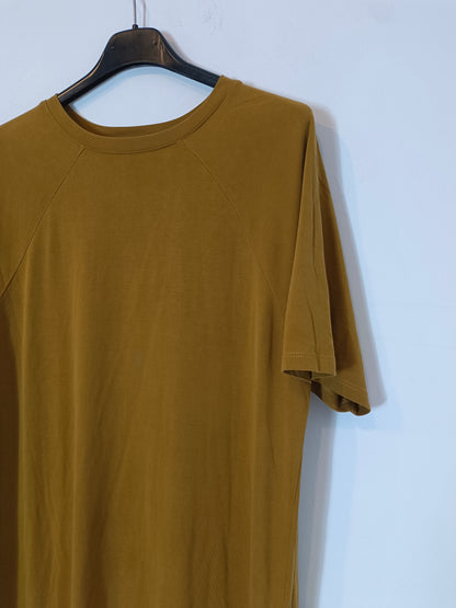 MANGO. Vestido midi mostaza T.m