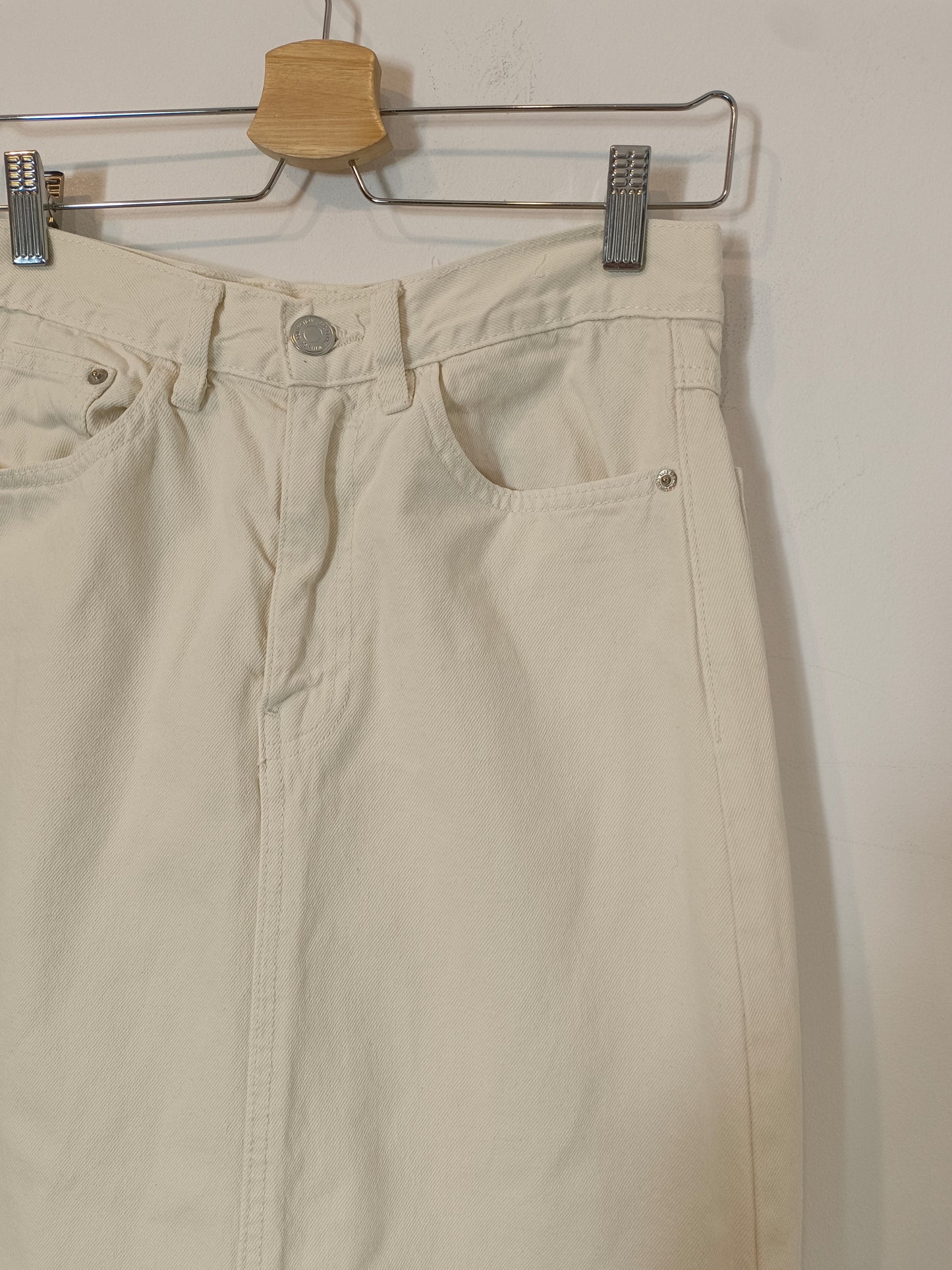 LEFTIES. Falda midi denim beige T.s