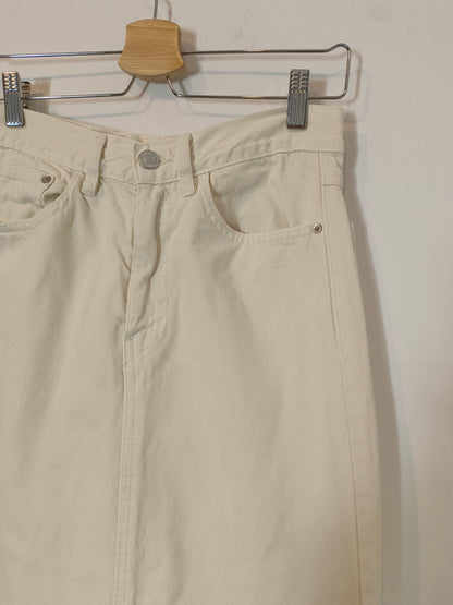 LEFTIES. Falda midi denim beige T.s