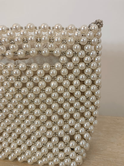 ZARA. Bolso perlas y abalorios