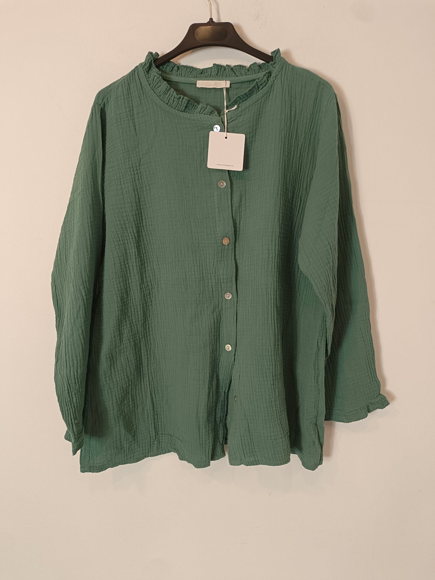 CARLOTA&CO. total look verde tejido bambula T.s/m