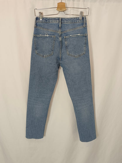 ZARA. Straight-leg denim trousers, size 36