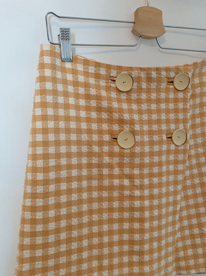 MANGO. Checkered wrap skirt Tm
