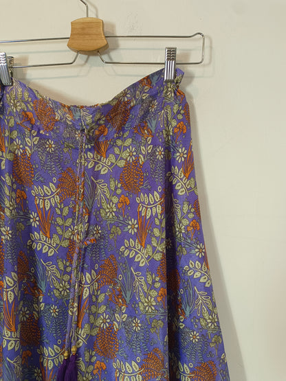 OTRAS. falda larga morada flores con seda Tu(s)