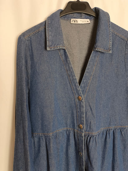 ZARA. Tm buttoned denim dress