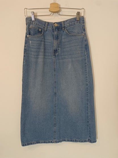 LEFTIES. Ts blue denim midi skirt