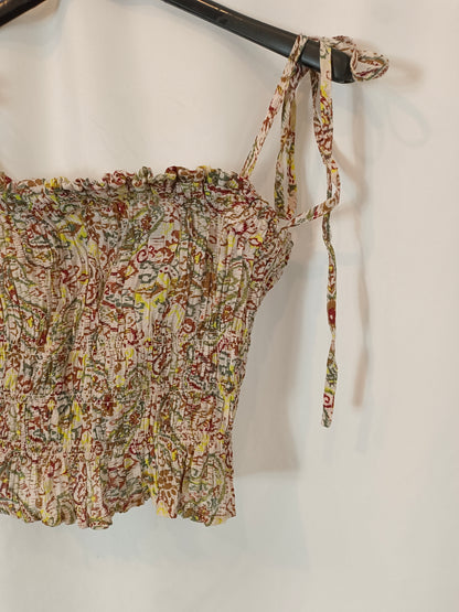 MANGO. Honeycomb print top Ts