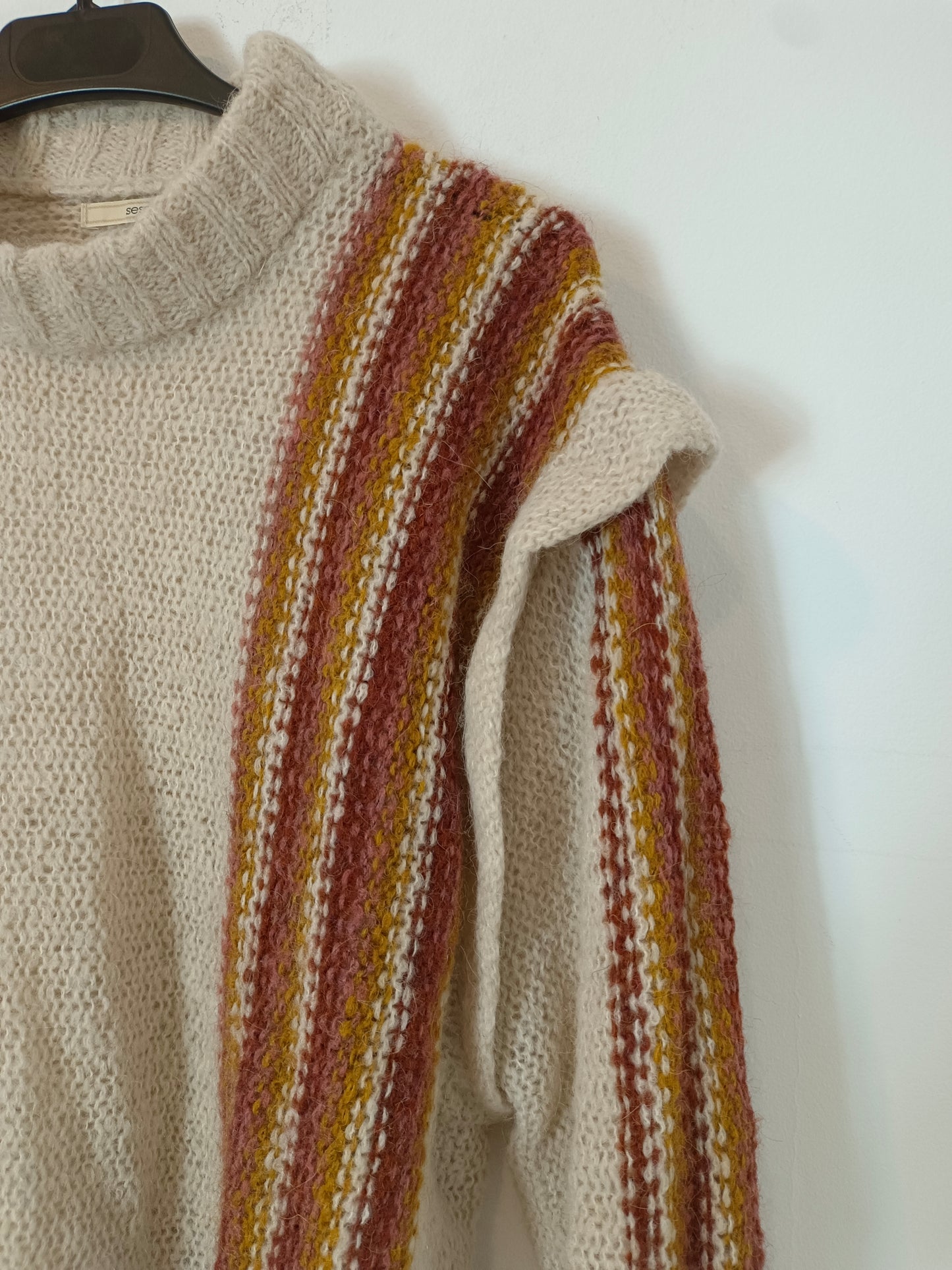 SESSUN. Jersey beige rayas T.s