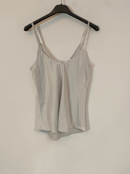 ZARA. Top lencero gris perla. T M