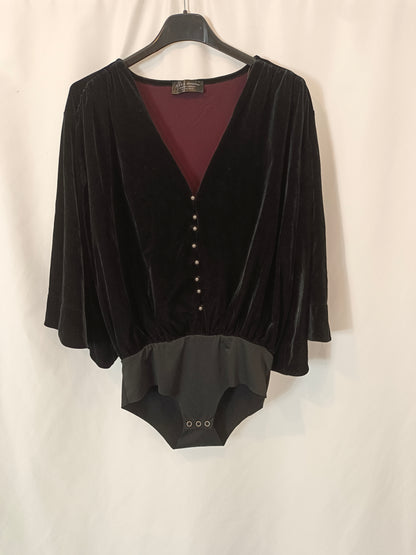 ZARA. body negro terciopelo T.s