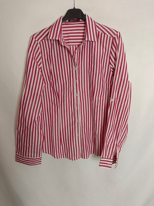 BOTELI. Camisa rayas roja y blanca T.42