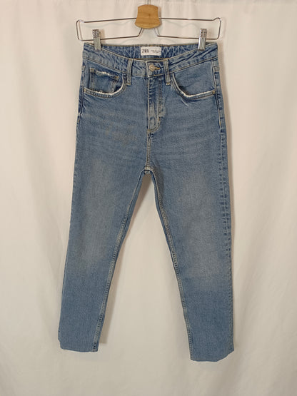 ZARA. Straight-leg denim trousers, size 36