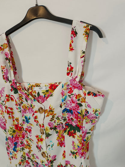 MANGO. Vestido midi flores T.m