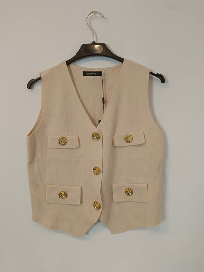 OTRAS. Chaleco beige botones T.u(s)