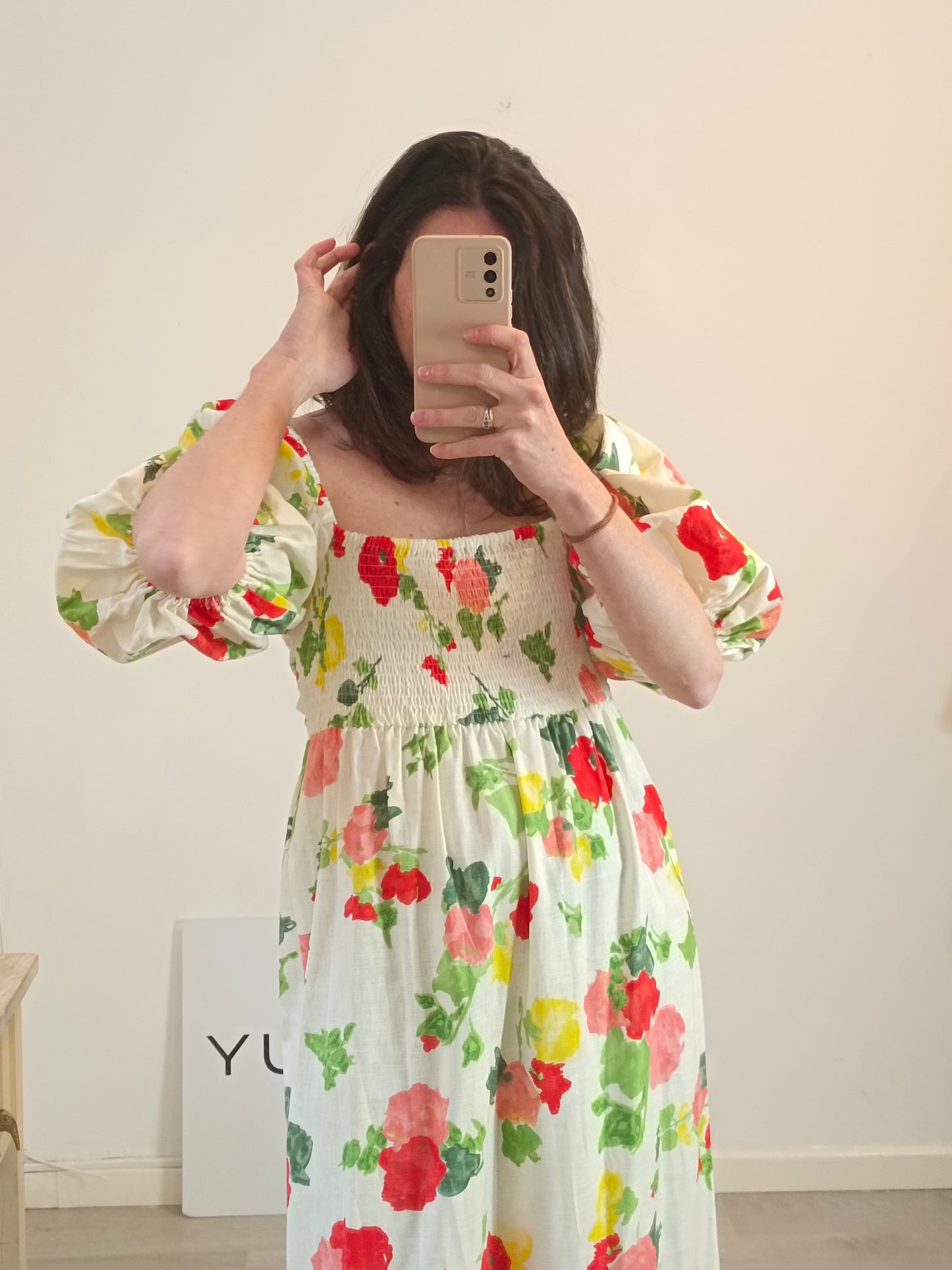 SEZANE. Vestido largo flores T.34
