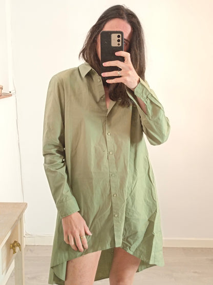 STRADIVARIUS.Green shirt dress TM