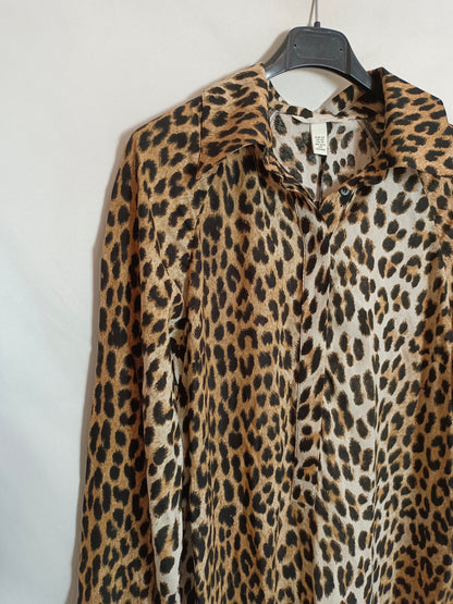 H&M. Vestido largo animal print T.xs