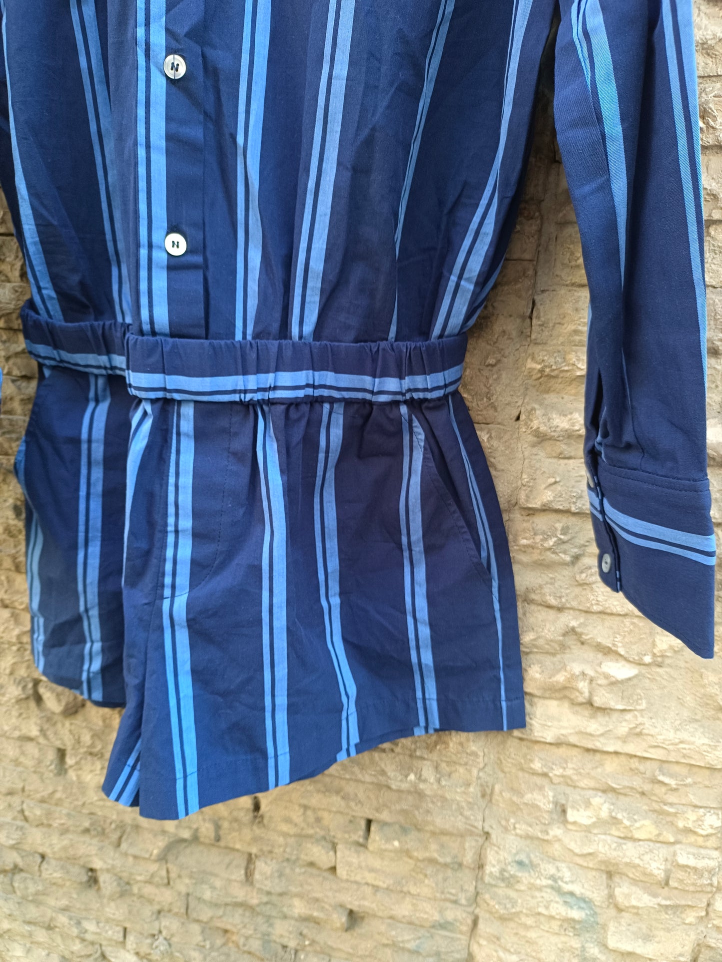 ZARA. Mono corto azul rayas T.xs