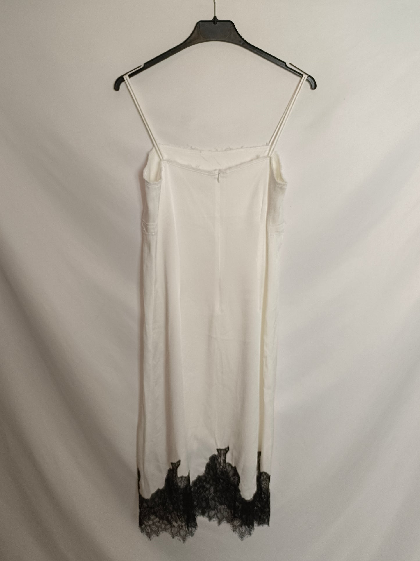ZARA. Vestido blanco lencero T.xs