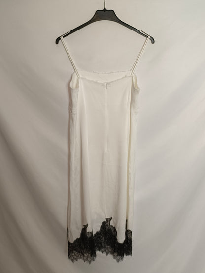 ZARA. Vestido blanco lencero T.xs