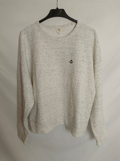 SLOWLOVE. Sudadera gris jaspeada T.xs-s