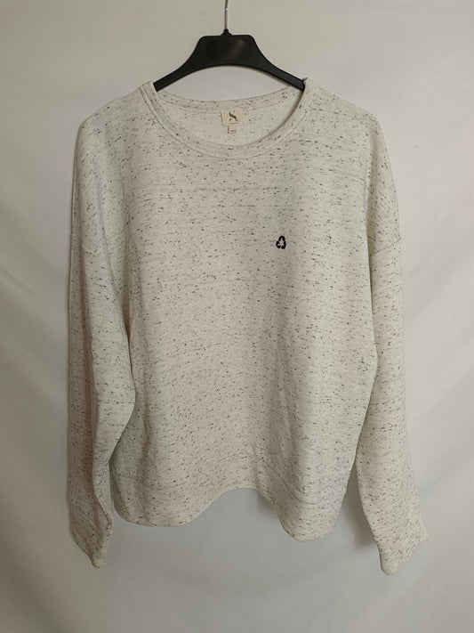 SLOWLOVE. Sudadera gris jaspeada T.xs-s