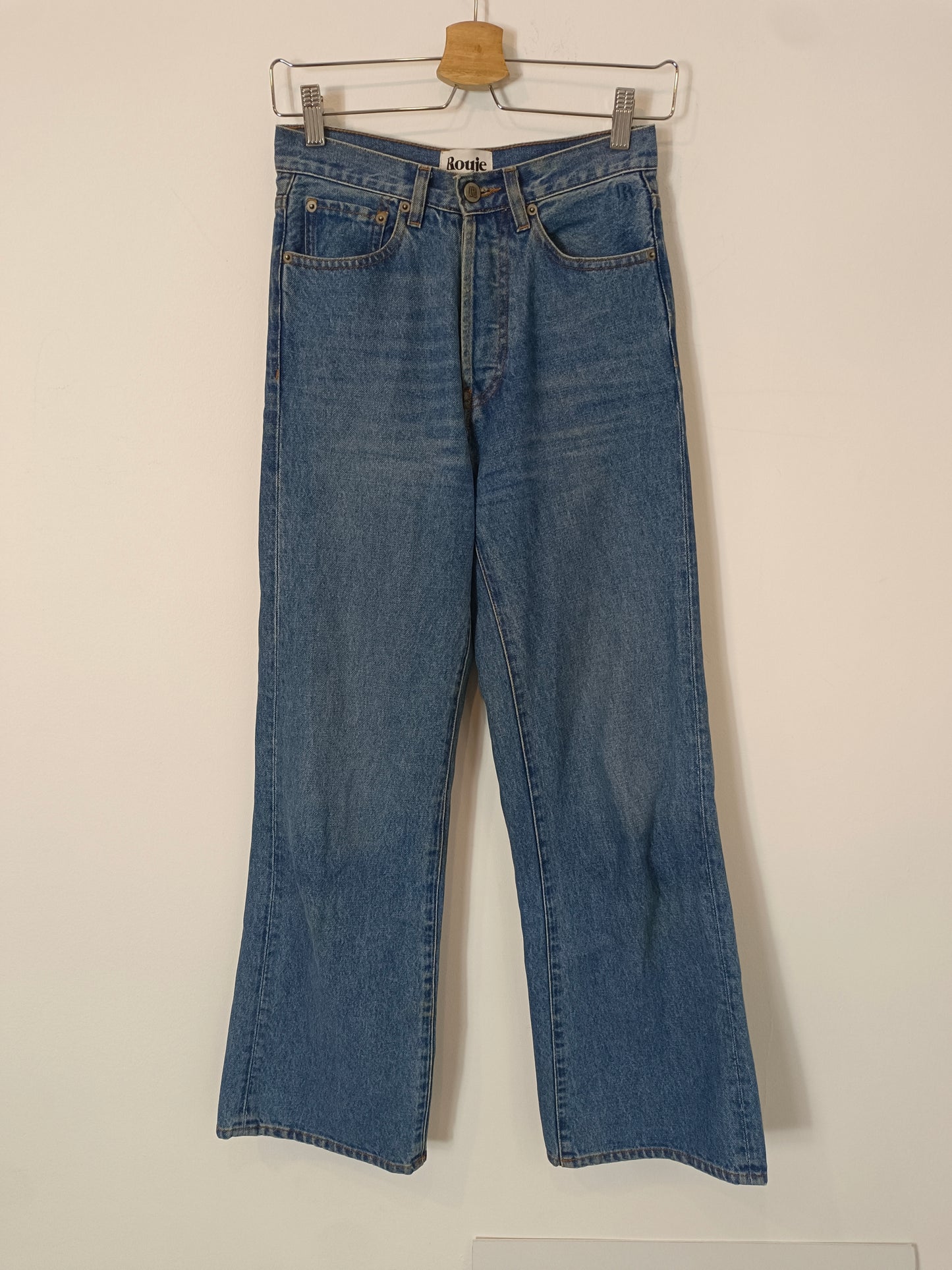 ROUJE. Pantalón denim abotonado T.26(xs/s)