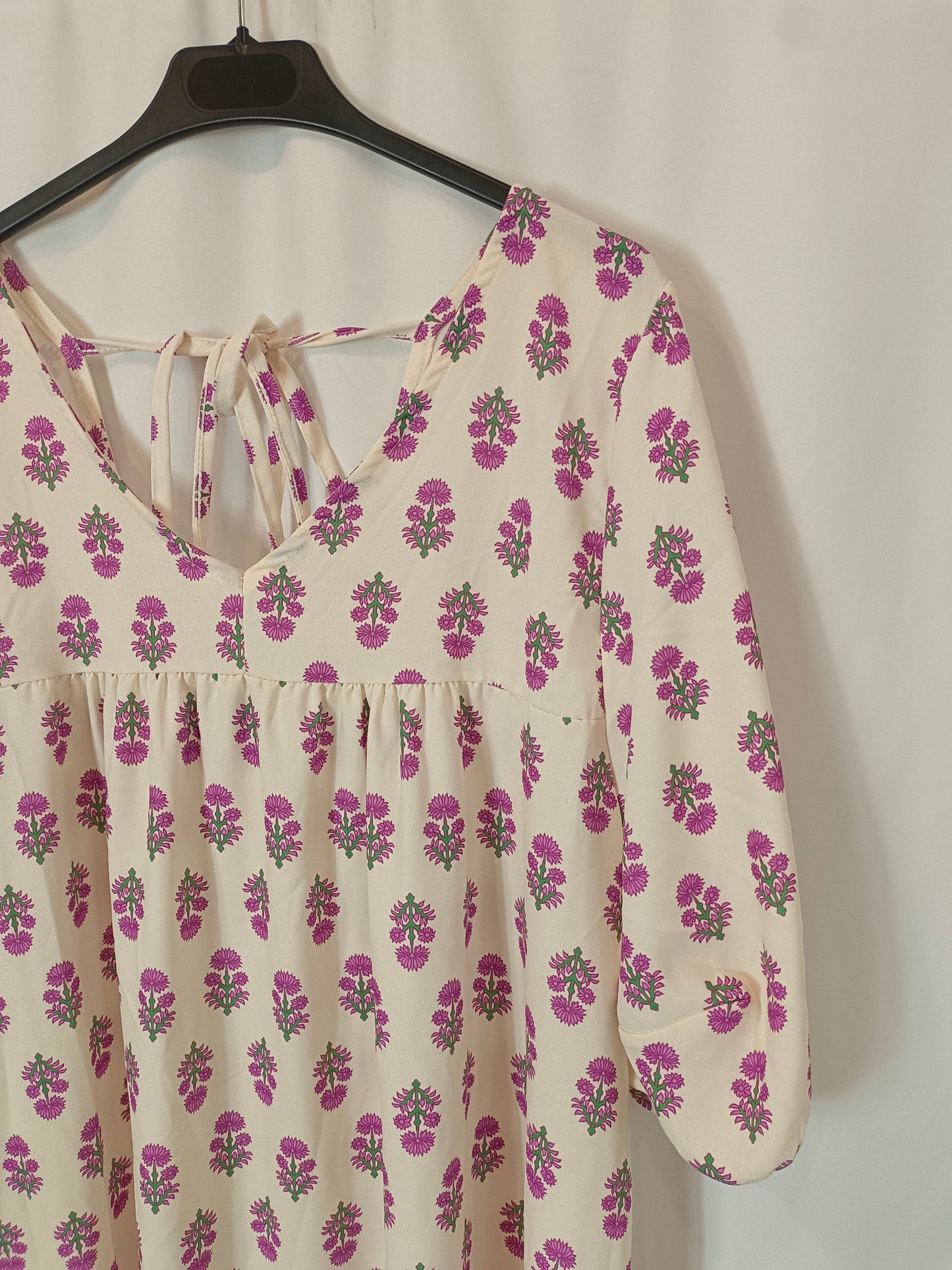 MY CLOSET. Long beige floral dress Ts/m