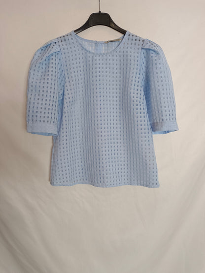 STRADIVARIUS. Top cuadros azules T.s