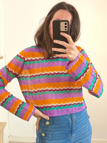 PRIMARK. Top croché colores T.s