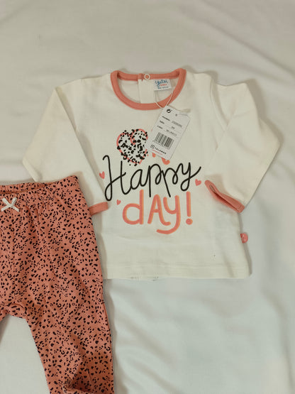 YATSI BABY. Conjunto camiseta y polaina T.3 meses