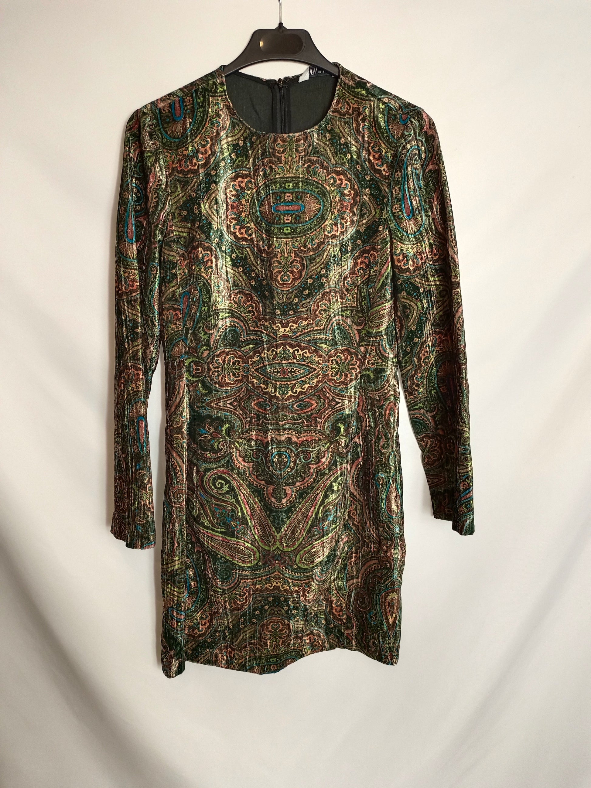 velvet dress green zara ZARA. Printed velvet dress Ts – Hibuy market