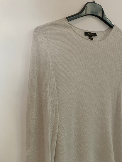MASSIMO DUTTI. Gray top with metallic details