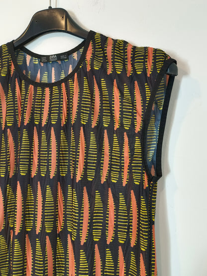 ZARA. Top estampado volante T.s