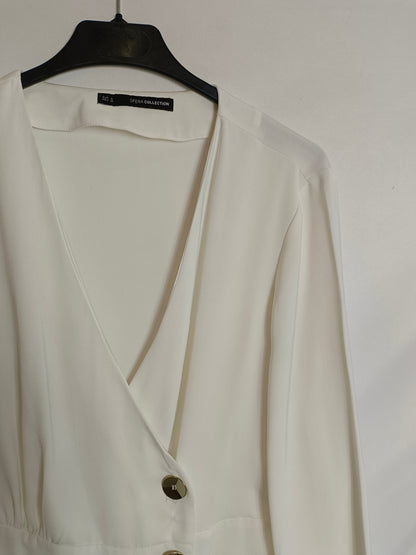 SFERA. Blusa blanca cruzada T.m