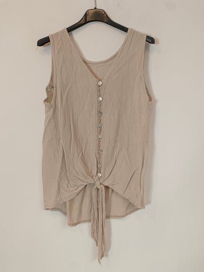 OTHERS. Textured beige top Tu(s/m)